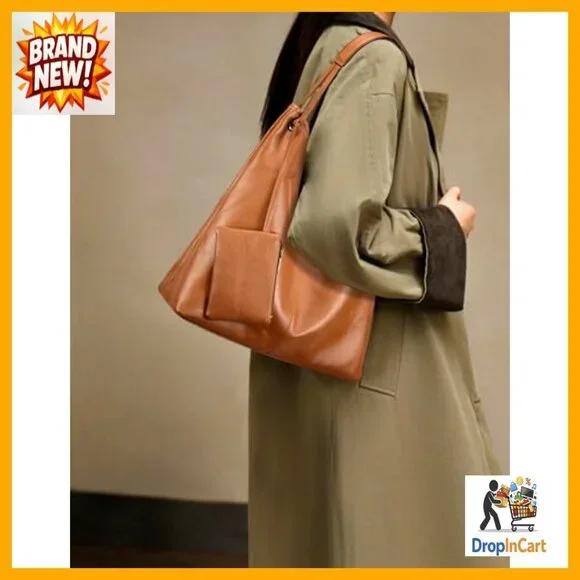 Genuine Cowhide Leather Hobo Handbag Shoulder Bag Purse with Coin Pouch